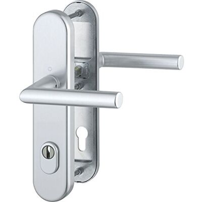 HOPPE Set di cerniere di sicurezza Amsterdam-Ö-Norm distanza 88 mm, alluminio anodizzato argento anodizzato, cilindro profilato per porta spessore 62 72 mm, con protezione anti-estrazione, classe 3, 1 pezzo HOPPE Set di cerniere di sicurezza Amsterdam-Ö-Norm distanza 88 mm, alluminio anodizzato argento anodizzato, cilindro profilato per porta spessore 62 72 mm, con protezione anti-estrazione, classe 3, 1 pezzo