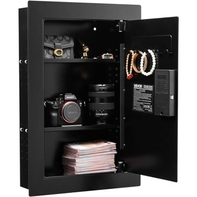 VEVOR Cassaforte Elettronica a Muro da 102 x 381 x 599 mm, Alloggiamento Integrato in Acciaio Laminato a Freddo Q235 con Password, Chiave, Manopola Girevole e Serratura a Impronta Digitale VEVOR Cassaforte Elettronica a Muro da 102 x 381 x 599 mm, Alloggiamento Integrato in Acciaio Laminato a Freddo Q235 con Password, Chiave, Manopola Girevole e Serratura a Impronta Digitale