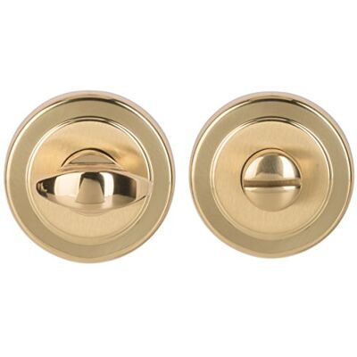 Alpertec rosetta WC con catenacci in ottone lucido maniglia porta maniglia porta guarnizioni, diametro 55 mm, 32885620 K1 Alpertec rosetta WC con catenacci in ottone lucido maniglia porta maniglia porta guarnizioni, diametro 55 mm, 32885620 K1