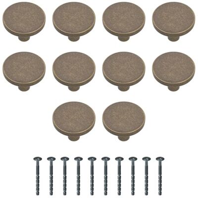 Amig Confezione da 10 Pomelli per mobili Diametro Ø35 mm Colore Cuoio Realizzato in Alluminio Per cassetti e armadi da cucina e bagno con stile moderno, decorativo e uso comodo Mod. Amig Confezione da 10 Pomelli per mobili Diametro Ø35 mm Colore Cuoio Realizzato in Alluminio Per cassetti e armadi da cucina e bagno con stile moderno, decorativo e uso comodo Mod.