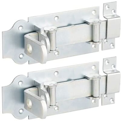 Alberts GAH- 118563 Chiavistello a rotelle, dritto, con manico piatto e passante fissato, zincato giallo galvanizzato, piastra 180 x 80 mm, set da 2 pezzi Alberts GAH- 118563 Chiavistello a rotelle, dritto, con manico piatto e passante fissato, zincato giallo galvanizzato, piastra 180 x 80 mm, set da 2 pezzi