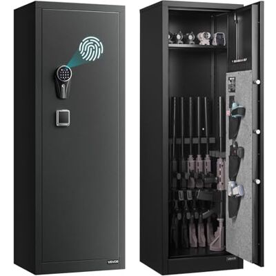 VEVOR Cassaforte Armadio Portafucili da 8 a 10 Armi, Cassaforte per Armi da Fuoco con Impronta Digitale e Password e Chiavi, con 3 Tasche per Supporti Regolabili, Accesso Rapido, per la Casa VEVOR Cassaforte Armadio Portafucili da 8 a 10 Armi, Cassaforte per Armi da Fuoco con Impronta Digitale e Password e Chiavi, con 3 Tasche per Supporti Regolabili, Accesso Rapido, per la Casa