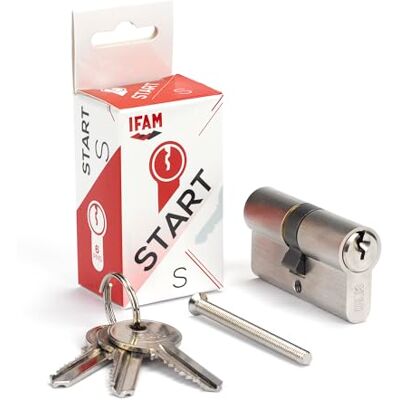 Ifam Cylinder Start STSP3030N Serratura di sicurezza cilindrica, nichelata, 30 x 30 mm, con 3 chiavi in acciaio nichelato Serrata cilindro, porta interna ed esterna Ifam Cylinder Start STSP3030N Serratura di sicurezza cilindrica, nichelata, 30 x 30 mm, con 3 chiavi in acciaio nichelato Serrata cilindro, porta interna ed esterna