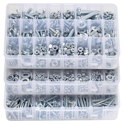 VEVOR Kit Assortimento di Bulloni Dadi da 2250 pezzi, Viti per Macchine Metriche Rondelle Piatte, Acciaio Legato M3/M4/M5/M6/M8, Kit di Viti Dadi per Assemblaggio di Mobili Attrezzature, Fai da te VEVOR Kit Assortimento di Bulloni Dadi da 2250 pezzi, Viti per Macchine Metriche Rondelle Piatte, Acciaio Legato M3/M4/M5/M6/M8, Kit di Viti Dadi per Assemblaggio di Mobili Attrezzature, Fai da te