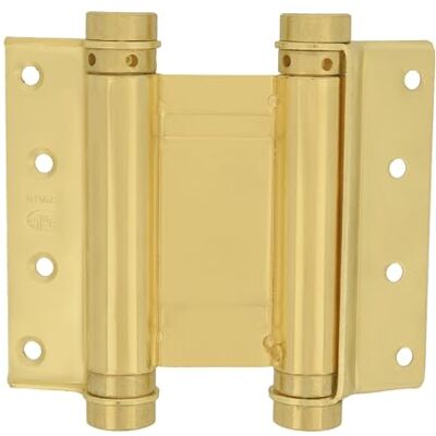 Amig Cerniera a doppia azione 100 x 126 mm angoli quadrati Con regolazione della potenza di chiusura Fissaggio delle porte di ingresso con fermezza Acciaio ottonato verniciato Amig Cerniera a doppia azione 100 x 126 mm angoli quadrati Con regolazione della potenza di chiusura Fissaggio delle porte di ingresso con fermezza Acciaio ottonato verniciato