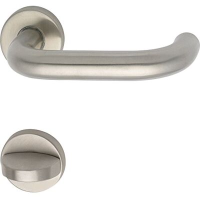 GRUNDMANN Argento 1754/D70M FH Maniglia per maniglia su rosetta WC per porte antincendio ÖNORM VK 8,5, in alluminio anodizzato GRUNDMANN Argento 1754/D70M FH Maniglia per maniglia su rosetta WC per porte antincendio ÖNORM VK 8,5, in alluminio anodizzato