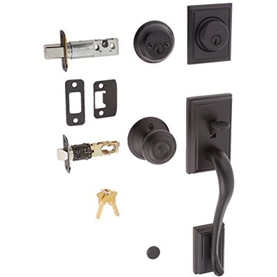 SCHLAGE Addison Double Cylinder Handleset with Georgian Interior Kno, Matte Black by Lock Company SCHLAGE Addison Double Cylinder Handleset with Georgian Interior Kno, Matte Black by Lock Company