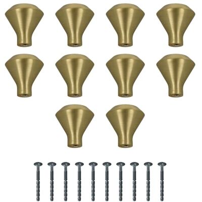 Amig Confezione da 10 Pomelli per mobili Ø32 mm Colore Oro Spazzolato Realizzato in Alluminio Maniglie oro per cassetti Mod. Amig Confezione da 10 Pomelli per mobili Ø32 mm Colore Oro Spazzolato Realizzato in Alluminio Maniglie oro per cassetti Mod.