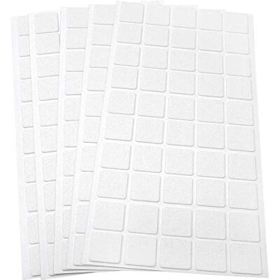 Adsamm ® / 250 x feltrini autoadesivi ultrasottili/Bianco / 20x20 mm/Quadrato/piedini per mobili in feltro extra fine da 1.5 mm di spessore/pad protettivi per arredi Adsamm ® / 250 x feltrini autoadesivi ultrasottili/Bianco / 20x20 mm/Quadrato/piedini per mobili in feltro extra fine da 1.5 mm di spessore/pad protettivi per arredi