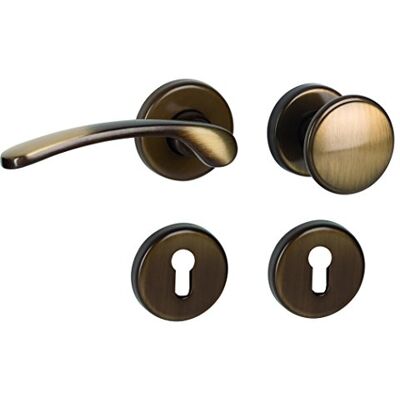 Alpertec Porta Amos R ottone brunito per casa un corridoio porte NP DIN destra pulsante set maniglia porta guarnizioni, Alpertec Porta Amos R ottone brunito per casa un corridoio porte NP DIN destra pulsante set maniglia porta guarnizioni,