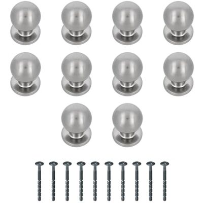 Amig Confezione da 10 Pomelli per mobili Diametro Ø25 mm Colore Nichel Spazzolato Fabbricato in Zamak Maniglie per cassetti e armadi da cucina e bagno dallo stile moderno Mod. Amig Confezione da 10 Pomelli per mobili Diametro Ø25 mm Colore Nichel Spazzolato Fabbricato in Zamak Maniglie per cassetti e armadi da cucina e bagno dallo stile moderno Mod.