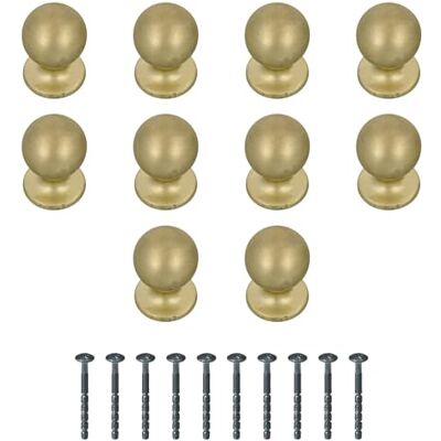 Amig Confezione da 10 Pomelli per mobili Ø21 Mm Colore Oro Spazzolato Fabbricato in Zamak Maniglie per cassetti e armadi da cucina e bagno dallo stile moderno decorativo Mod. Amig Confezione da 10 Pomelli per mobili Ø21 Mm Colore Oro Spazzolato Fabbricato in Zamak Maniglie per cassetti e armadi da cucina e bagno dallo stile moderno decorativo Mod.