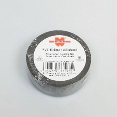 Würth Nastro adesivo isolante, colore Nero, per elettricisti, 25 m (4046778135922) Würth Nastro adesivo isolante, colore Nero, per elettricisti, 25 m (4046778135922)