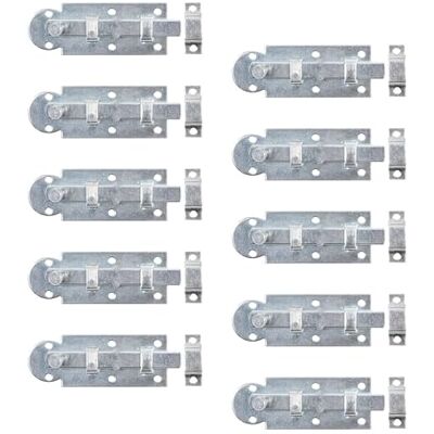 Alberts Chiavistello per finestra, dritto con passante fissato, zincato galvanizzato blu, 80 mm, set da 10 pezzi Alberts Chiavistello per finestra, dritto con passante fissato, zincato galvanizzato blu, 80 mm, set da 10 pezzi