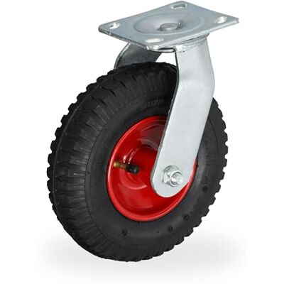 Relaxdays Ruota per Carrello Girevole 2.50-4, Rotella per Mobili e Carico di Portata 120 kg, Gomma Gonfiabile, V.Colori Relaxdays Ruota per Carrello Girevole 2.50-4, Rotella per Mobili e Carico di Portata 120 kg, Gomma Gonfiabile, V.Colori