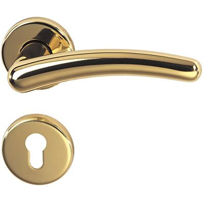 Alpertec haeusler-shop Franziska – R ottone lucido per casa porte di ingresso PZ maniglia porta maniglia porta guarnizioni, Alpertec haeusler-shop Franziska – R ottone lucido per casa porte di ingresso PZ maniglia porta maniglia porta guarnizioni,