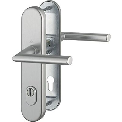 HOPPE Stoccolma Ö-Norm Guarnizione di sicurezza 88 mm, effetto alluminio acciaio inox, cilindro profilato per porta di spessore 62-72 mm, con protezione nucleare, classe 3, 1 pezzo HOPPE Stoccolma Ö-Norm Guarnizione di sicurezza 88 mm, effetto alluminio acciaio inox, cilindro profilato per porta di spessore 62-72 mm, con protezione nucleare, classe 3, 1 pezzo