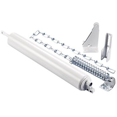 Ideal Security Model 8730 Heavy Duty Pneumatic Screen and Storm Door Closer with Wind Chain, 10.5" L x 1.5" W x 1.5" H, White Ideal Security Model 8730 Heavy Duty Pneumatic Screen and Storm Door Closer with Wind Chain, 10.5" L x 1.5" W x 1.5" H, White