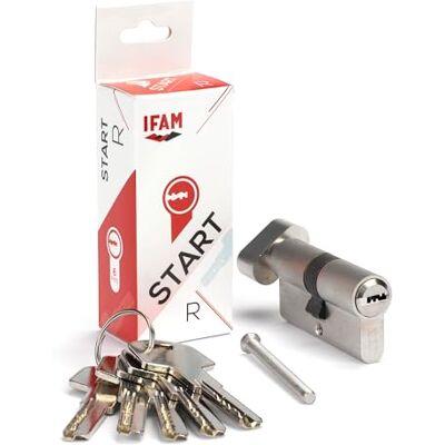 Ifam Cylinder Start STRP3030N Serratura di sicurezza cilindrica, nichelata, 30 x 30 mm, con 5 chiavi di sicurezza in acciaio nichelato, cilindro europeo, porta interna ed esterna Ifam Cylinder Start STRP3030N Serratura di sicurezza cilindrica, nichelata, 30 x 30 mm, con 5 chiavi di sicurezza in acciaio nichelato, cilindro europeo, porta interna ed esterna