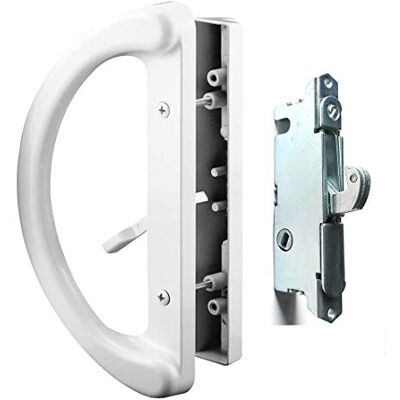 HauSun Set di maniglie per porta del patio + serratura a mortasa a 45°, ricambio perfetto per porte scorrevoli in vetro, adatto a distanza tra i fori delle viti da 3-15/16 pollici, senza chiave con serrature HauSun Set di maniglie per porta del patio + serratura a mortasa a 45°, ricambio perfetto per porte scorrevoli in vetro, adatto a distanza tra i fori delle viti da 3-15/16 pollici, senza chiave con serrature