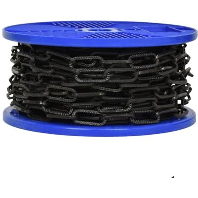 Corderie Italiane 00 Catena genovese martellata Ø 3 mm, interno maglia 29 mm x 8,5 mm, 20 mt, nera Corderie Italiane 00 Catena genovese martellata Ø 3 mm, interno maglia 29 mm x 8,5 mm, 20 mt, nera