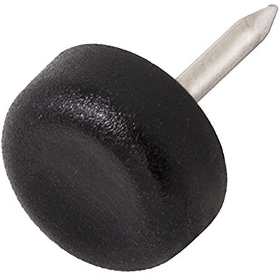 Adsamm 100 feltrini in plastica con chiodo, Nero, Ø 13 mm Adsamm 100 feltrini in plastica con chiodo, Nero, Ø 13 mm