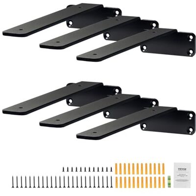 VEVOR Staffa per Mensola, 160 x 100 x 45 mm, 6 pezzi, Staffe per Mensola Sospese Carichi pesanti, Staffa Mensola a L, Nera Opaca Spessa 5 mm, Staffe Mensola in Acciaio Capacità di Carico di 72,6 kg VEVOR Staffa per Mensola, 160 x 100 x 45 mm, 6 pezzi, Staffe per Mensola Sospese Carichi pesanti, Staffa Mensola a L, Nera Opaca Spessa 5 mm, Staffe Mensola in Acciaio Capacità di Carico di 72,6 kg
