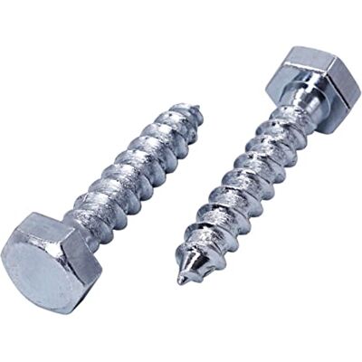 Marcopol Confezione da 50 viti esagonali per legno DIN 571 in acciaio zincato M8 x 40 mm, viti esagonali, viti a testa esagonale, viti a testa esagonale (50, M8 x 40 mm) Marcopol Confezione da 50 viti esagonali per legno DIN 571 in acciaio zincato M8 x 40 mm, viti esagonali, viti a testa esagonale, viti a testa esagonale (50, M8 x 40 mm)