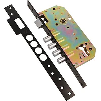 Amig Serratura da incasso con buloni per porte in legno mod. -50/85 mm Con cilindro e scudo di sicurezza Maniglia reversibile Acciaio rifinito in nero Amig Serratura da incasso con buloni per porte in legno mod. -50/85 mm Con cilindro e scudo di sicurezza Maniglia reversibile Acciaio rifinito in nero