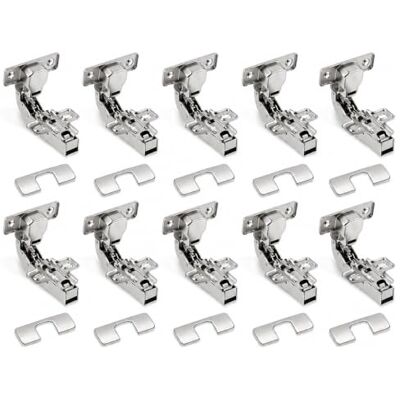 GTV Cerniera angolare HCKT 90° con chiusura ammortizzata, Clip-On, scodellino 35 mm, Nichel, 10 pezzi GTV Cerniera angolare HCKT 90° con chiusura ammortizzata, Clip-On, scodellino 35 mm, Nichel, 10 pezzi
