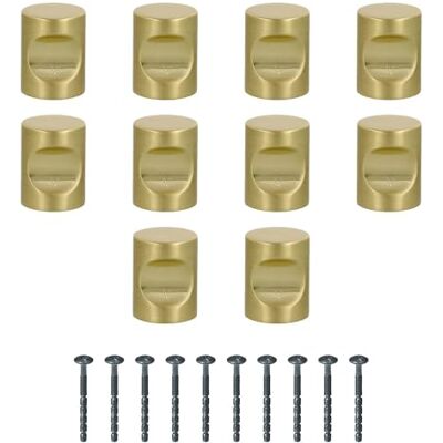 Amig Confezione da 10 Pomelli per mobili Diametro Ø20 mm Colore Oro Spazzolato Realizzato in Zamak Per cassetti e armadi da cucina e bagno con stile moderno decorativo e uso Mod. Amig Confezione da 10 Pomelli per mobili Diametro Ø20 mm Colore Oro Spazzolato Realizzato in Zamak Per cassetti e armadi da cucina e bagno con stile moderno decorativo e uso Mod.