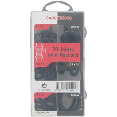 Comap Set di 70 guarnizioni in Gomma per Raccordo, Nero Comap Set di 70 guarnizioni in Gomma per Raccordo, Nero
