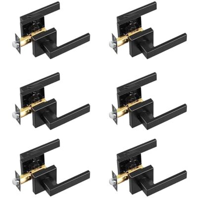 VEVOR Maniglia per Porta di Passaggio da 6 Pezzi, Leva per Porta Nera Opaca Reversibile Destra Sinistra con Serratura Senza Chiave, Rotazione di 45 Gradi per l'Apertura, Interno Quadrato Universale VEVOR Maniglia per Porta di Passaggio da 6 Pezzi, Leva per Porta Nera Opaca Reversibile Destra Sinistra con Serratura Senza Chiave, Rotazione di 45 Gradi per l'Apertura, Interno Quadrato Universale