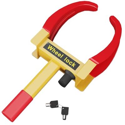 RELAXDAYS - Blocco ruota regolabile, acciaio, giallo rosso - Sicurezza veicolo RELAXDAYS - Blocco ruota regolabile, acciaio, giallo rosso - Sicurezza veicolo