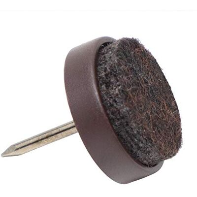 Adsamm ® / 32 x feltrini con chiodo / marrone / Ø 17 mm / tondi / scivoli in plastica con chiodo e base in feltro / piedini protettivi per mobili ® Quality Adsamm ® / 32 x feltrini con chiodo / marrone / Ø 17 mm / tondi / scivoli in plastica con chiodo e base in feltro / piedini protettivi per mobili ® Quality