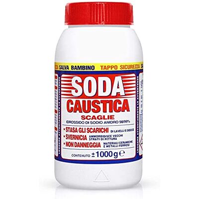 BFCOMMERCE - Sodium hydroxide 99% - Scaglie 1kg - Caustic soda BFCOMMERCE - Sodium hydroxide 99% - Scaglie 1kg - Caustic soda