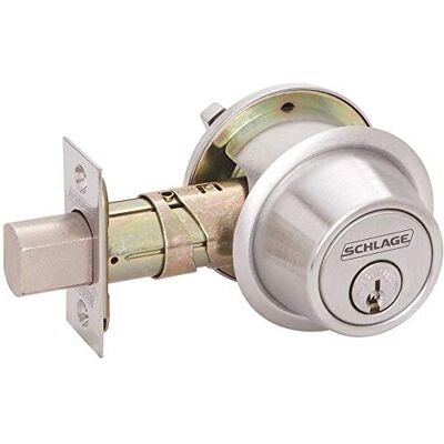 SCHLAGE Bc500 Singolo Cilindro Deadbolt Adj Bs Sc1 Cromo Satinato SCHLAGE Bc500 Singolo Cilindro Deadbolt Adj Bs Sc1 Cromo Satinato