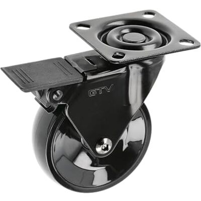 GTV Ruote per mobili CALIBRO Ruote girevoli Ruote per mobili con freno Diametro 75 mm in plastica e acciaio Nero GTV Ruote per mobili CALIBRO Ruote girevoli Ruote per mobili con freno Diametro 75 mm in plastica e acciaio Nero