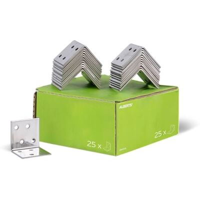 Alberts GAH- Squadretta di giunzione, Acciaio, 40 x 40 x 40 mm / 25 pz Alberts GAH- Squadretta di giunzione, Acciaio, 40 x 40 x 40 mm / 25 pz