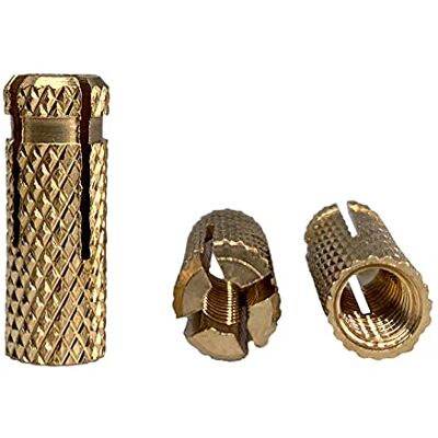 Marcopol Confezione da 50 tasselli in ottone M6 x 22 mm, manicotto per bullone di espansione, tasselli di espansione per muratura in cemento, tasselli di espansione (50, M6 x 22 mm), giallo Marcopol Confezione da 50 tasselli in ottone M6 x 22 mm, manicotto per bullone di espansione, tasselli di espansione per muratura in cemento, tasselli di espansione (50, M6 x 22 mm), giallo