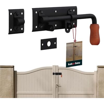 KOTARBAU ® Chiavistello Destro 275 mm (10.63 in) Chiusura Bullone Serratura Cancello Gancio Barilotto Capannone Fienile Pollaio Verniciato Polvere Nero KOTARBAU ® Chiavistello Destro 275 mm (10.63 in) Chiusura Bullone Serratura Cancello Gancio Barilotto Capannone Fienile Pollaio Verniciato Polvere Nero