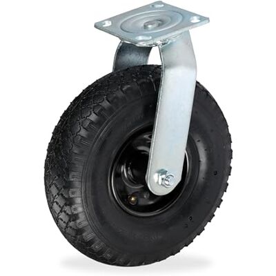 Relaxdays Ruota per Carrello Girevole 3.00-4, Rotella Mobili e Carico di Portata 120 kg, Gomma Relaxdays Ruota per Carrello Girevole 3.00-4, Rotella Mobili e Carico di Portata 120 kg, Gomma
