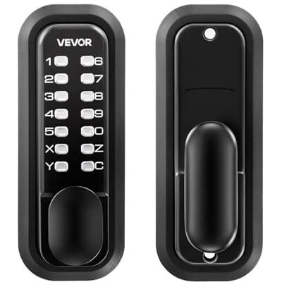 VEVOR Serratura Meccanica per Porte con Tastiera Monofacciale Codice da 4-7 Cifre, Serratura Senza Chiave Batteria a Combinazione con Pomello Bloccaggio Automatico Porte d'Ingresso, Nero VEVOR Serratura Meccanica per Porte con Tastiera Monofacciale Codice da 4-7 Cifre, Serratura Senza Chiave Batteria a Combinazione con Pomello Bloccaggio Automatico Porte d'Ingresso, Nero