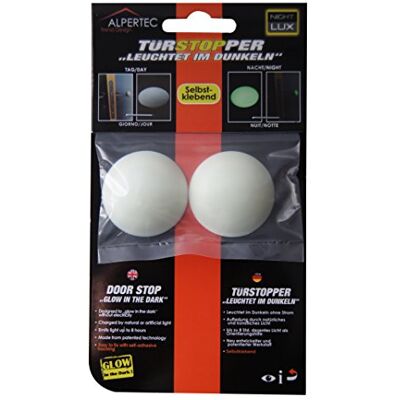Alpertec Adesivo porta palla luminosa, fermaporta, plastica, 2 pezzi, parete fermaporta nuovo Alpertec Adesivo porta palla luminosa, fermaporta, plastica, 2 pezzi, parete fermaporta nuovo
