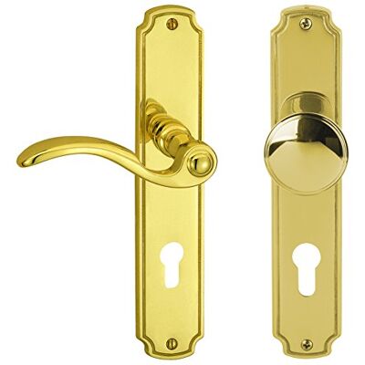 Alpertec Porta Rebeca LS in ottone lucidato per casa un corridoio porte DIN sinistra con bottone automatico set PZ maniglia porta guarnizioni, Alpertec Porta Rebeca LS in ottone lucidato per casa un corridoio porte DIN sinistra con bottone automatico set PZ maniglia porta guarnizioni,