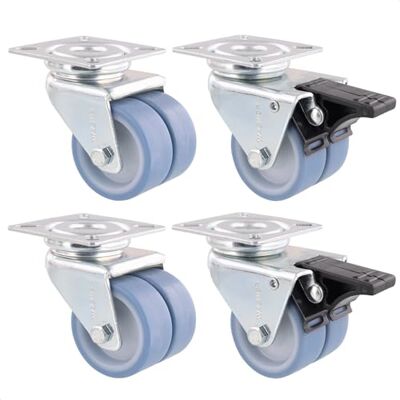 WAGNER Set da 4 ruote per sedie da spiaggia/ruote da trasporto/ruote doppie/ruote per mobili ULTRASOFT diametro Ø 50 mm, 2 freni, portata 300 kg/set WAGNER Set da 4 ruote per sedie da spiaggia/ruote da trasporto/ruote doppie/ruote per mobili ULTRASOFT diametro Ø 50 mm, 2 freni, portata 300 kg/set