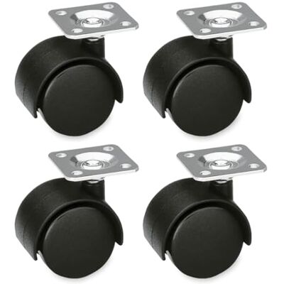 Amig Set di 4 Ruote per Mobili 45 mm Portata Massima per Ruota 45 kg Piastra in Acciaio Realizzate in Nylon Senza Freno Ideali per Sedie da Ufficio o Tavoli Bassi Amig Set di 4 Ruote per Mobili 45 mm Portata Massima per Ruota 45 kg Piastra in Acciaio Realizzate in Nylon Senza Freno Ideali per Sedie da Ufficio o Tavoli Bassi