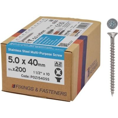 Forgefix Vite fresata multifunzione in acciaio inossidabile Pozidriv Forgefix Vite fresata multifunzione in acciaio inossidabile Pozidriv