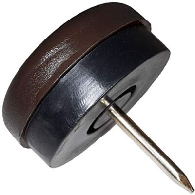 Adsamm ® / 100 x scivoli in plastica con chiodo e pad ammortizzante / marrone / Ø 25 mm / tondi / puntali in polietilene con cuscinetto in PVC / piedini protettivi per arredi ® Quality Adsamm ® / 100 x scivoli in plastica con chiodo e pad ammortizzante / marrone / Ø 25 mm / tondi / puntali in polietilene con cuscinetto in PVC / piedini protettivi per arredi ® Quality