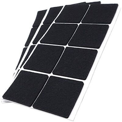 Adsamm ® / 24 x feltrini autoadesivi/Nero / 50x50 mm/Quadrato/piedini per mobili in feltro da 3.5 mm di spessore/pad protettivi per arredi Adsamm ® / 24 x feltrini autoadesivi/Nero / 50x50 mm/Quadrato/piedini per mobili in feltro da 3.5 mm di spessore/pad protettivi per arredi